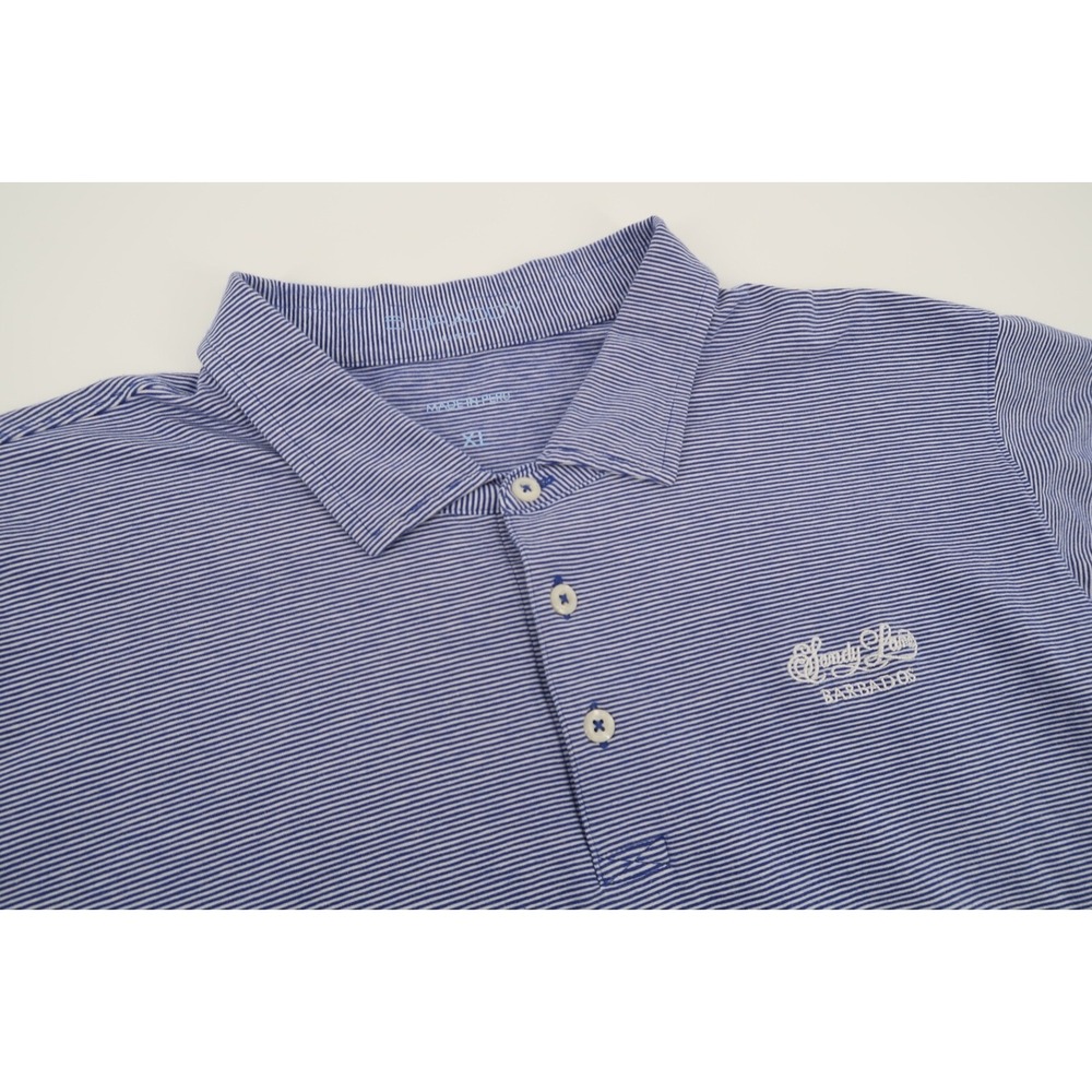 B. DRADDY Mens XL Blue Striped Performance Golf Polo Shirt USA‎